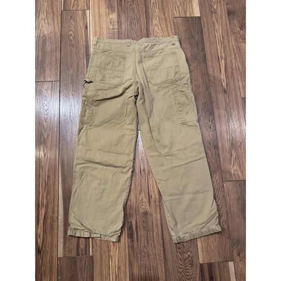 Vintage Faded Glory Carpenter Pants 36x34 Brown Flannel Lined Straight Wide Leg - Picture 1 of 6